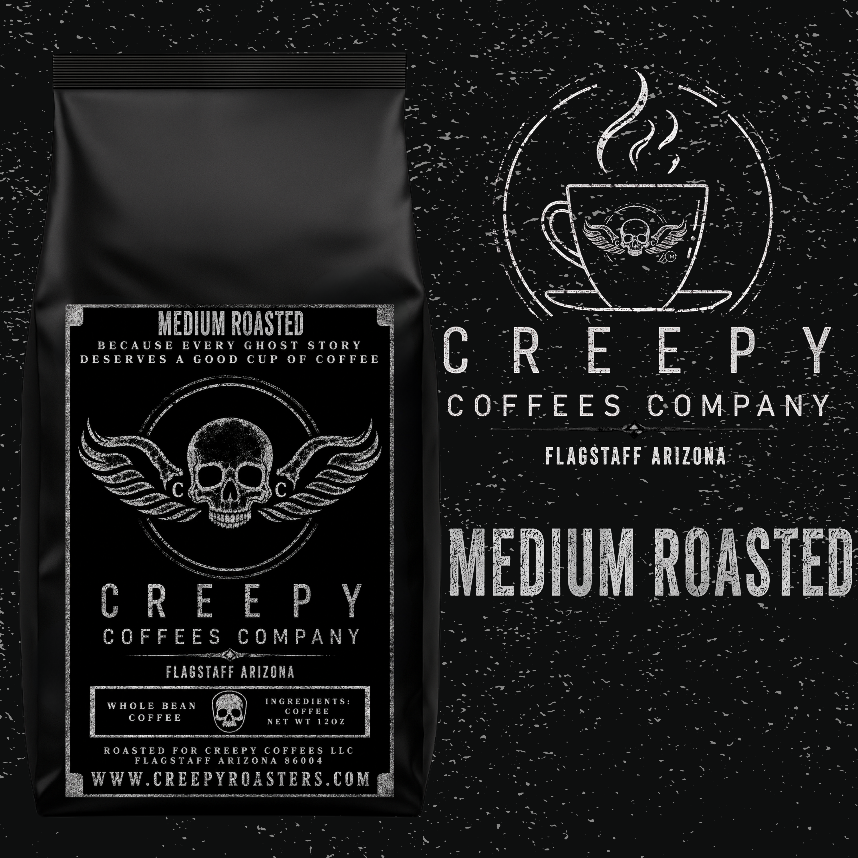 CREEPY COFFEES MEDIUM ROAST (WHOLE BEAN) 12oz