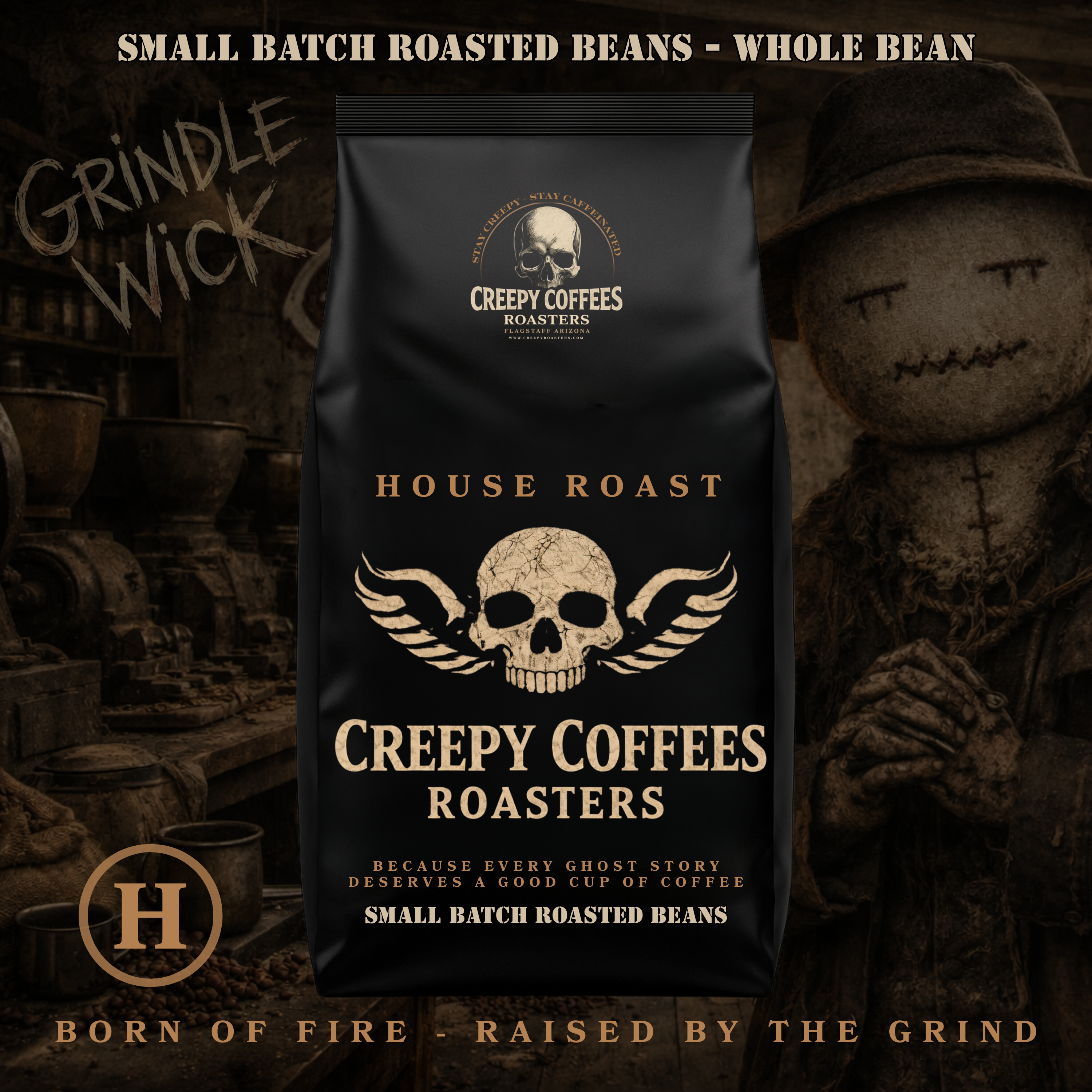 CREEPY COFFEES HOUSE BLEND (Whole Bean)12oz  FREE SHIPPING