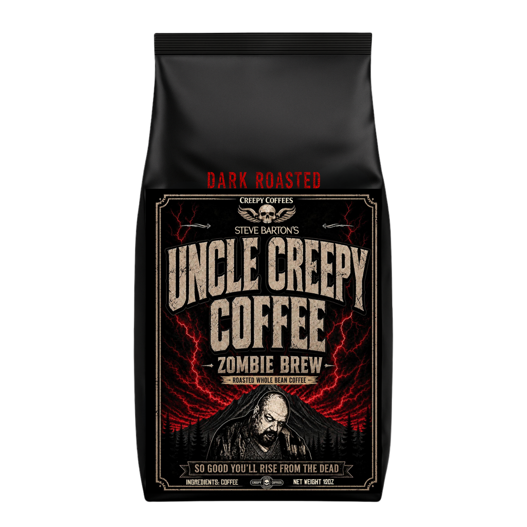 Steve Barton’s Uncle Creepy Coffees – Zombie Brew™

Dark Roast Whole Bean Coffee 12oz