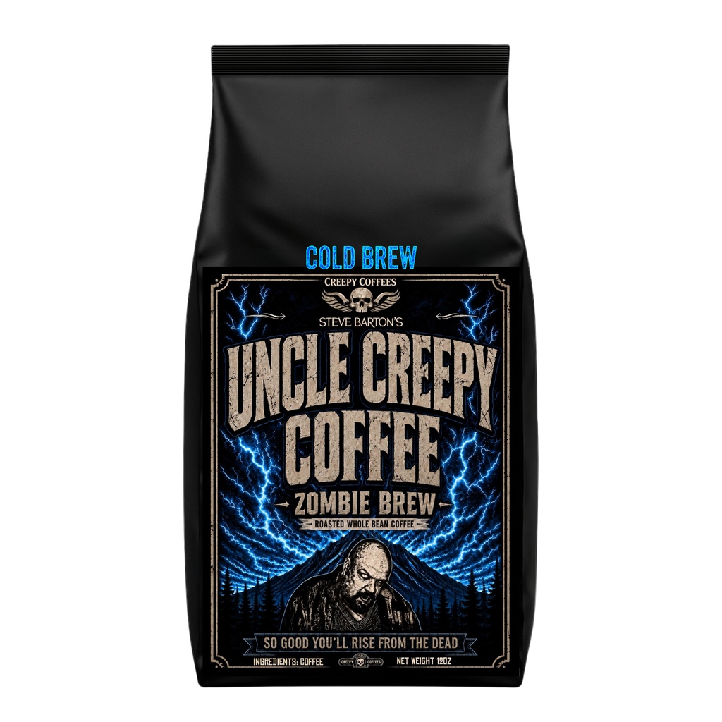 Steve Barton’s Uncle Creepy Coffees – Zombie Brew™  COLD BREW Whole Bean Coffee 12oz